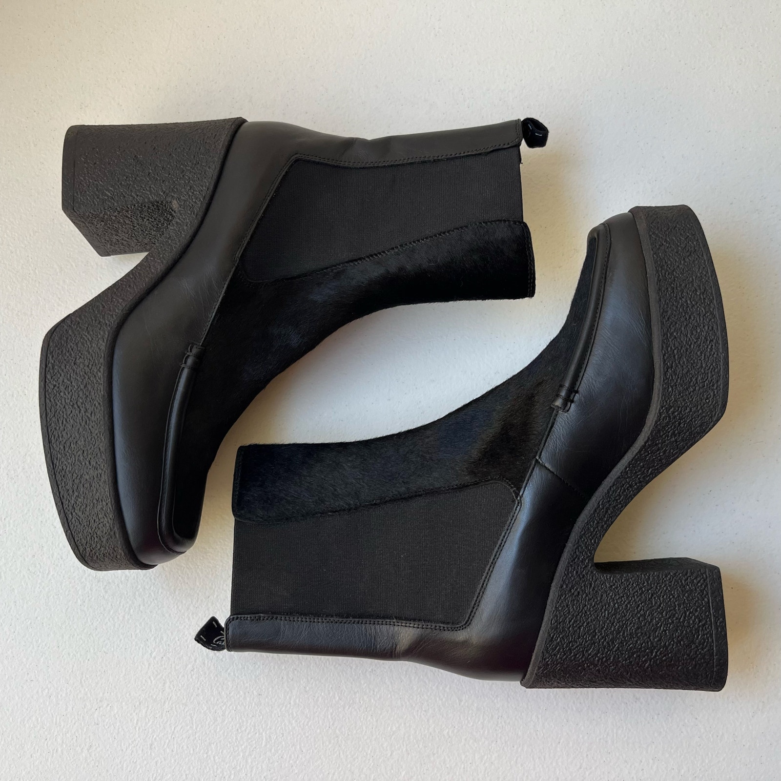 Castaer Emmet Leather Calf Hair Platform Ankle Boots Black Size Eu 38/Us 7.5 — image 5 of 8